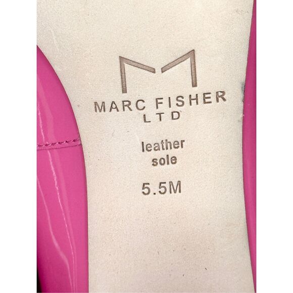 Marc Fisher Pumps Size 5.5 Zala in Barbie Pink Patent Leather Pointed Toe Heels - Picture 6 of 10